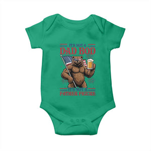 It's Not A Dad BOD It's A Father Figure Baby Onesie Dad Bear Drinking Beer 4th of July