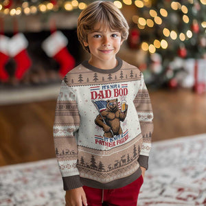 It's Not A Dad BOD It's A Father Figure Ugly Christmas Sweater Dad Bear Drinking Beer 4th of July TS14 Print Your Wear