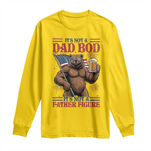 It's Not A Dad BOD It's A Father Figure Long Sleeve Shirt Dad Bear Drinking Beer 4th of July