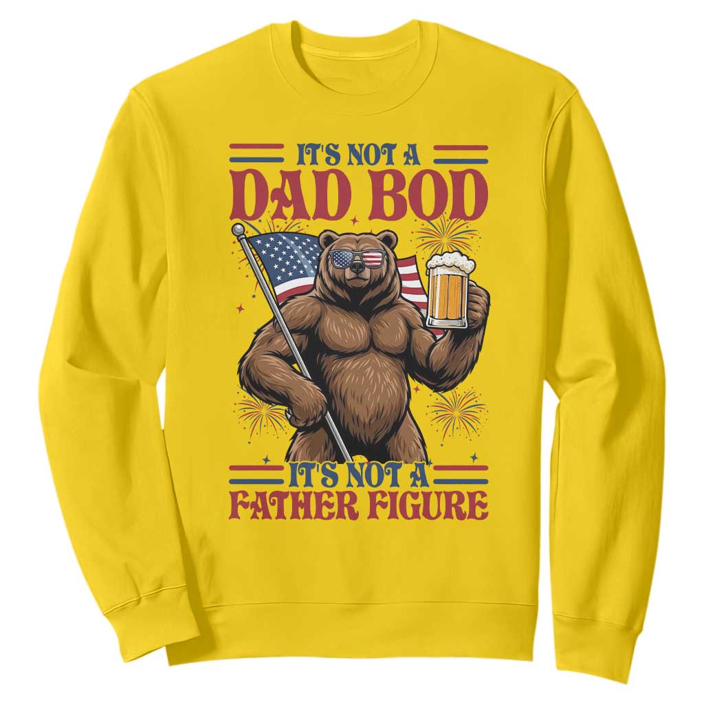 It's Not A Dad BOD It's A Father Figure Sweatshirt Dad Bear Drinking Beer 4th of July