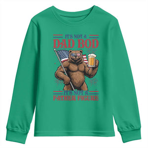 It's Not A Dad BOD It's A Father Figure Youth Sweatshirt Dad Bear Drinking Beer 4th of July