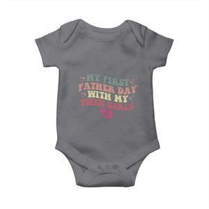 My First Fathers Day With Twin Girls Baby Onesie Funny New Dad Gift
