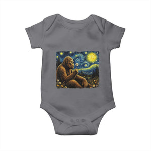 Bigfoot Blowing Dandelion Starry Night Baby Onesie Cryptid Mythical Creature National Park Monster Gift TS14 Charcoal Print Your Wear