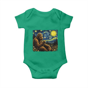 Bigfoot Blowing Dandelion Starry Night Baby Onesie Cryptid Mythical Creature National Park Monster Gift TS14 Irish Green Print Your Wear