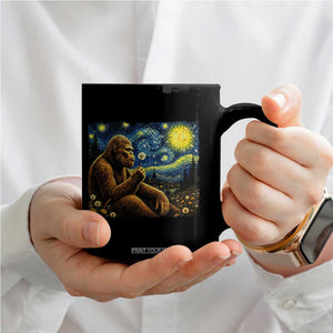Bigfoot Blowing Dandelion Starry Night Coffee Mug Cryptid Mythical Creature National Park Monster Gift TS14 Print Your Wear