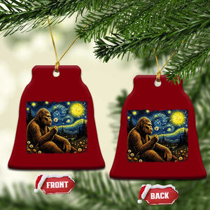 Bigfoot Blowing Dandelion Starry Night Ceramic Ornament Cryptid Mythical Creature National Park Monster Gift TS14 Print Your Wear