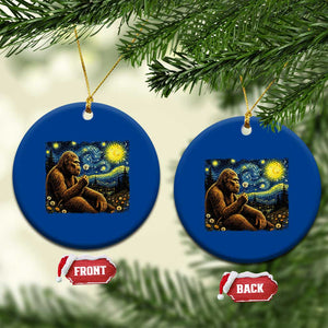 Bigfoot Blowing Dandelion Starry Night Ceramic Ornament Cryptid Mythical Creature National Park Monster Gift TS14 1pc Blue Print Your Wear