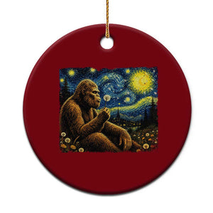 Bigfoot Blowing Dandelion Starry Night Ceramic Ornament Cryptid Mythical Creature National Park Monster Gift TS14 1pc Red Print Your Wear