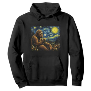 Bigfoot Blowing Dandelion Starry Night Hoodie Cryptid Mythical Creature National Park Monster Gift TS14 Black Print Your Wear