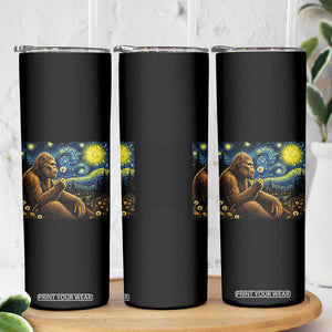 Bigfoot Blowing Dandelion Starry Night Skinny Tumbler Cryptid Mythical Creature National Park Monster Gift TS14 Print Your Wear