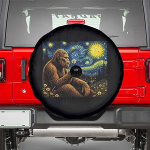 Bigfoot Blowing Dandelion Starry Night Spare Tire Cover Cryptid Mythical Creature National Park Monster Gift TS14 Black Print Your Wear