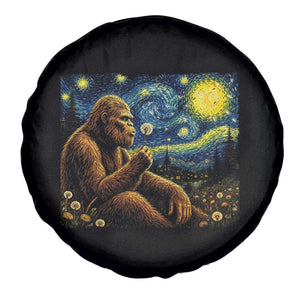 Bigfoot Blowing Dandelion Starry Night Spare Tire Cover Cryptid Mythical Creature National Park Monster Gift TS14 Print Your Wear