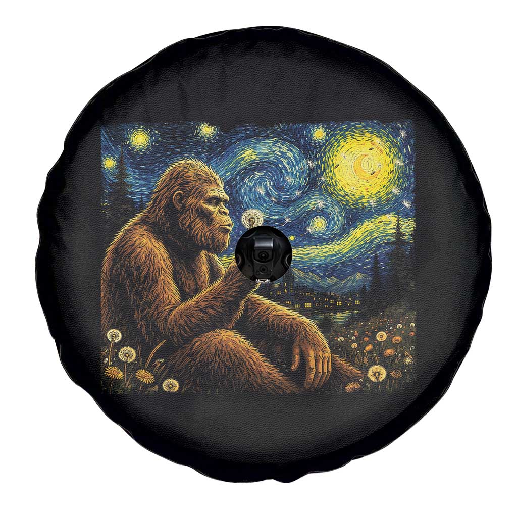 Bigfoot Blowing Dandelion Starry Night Spare Tire Cover Cryptid Mythical Creature National Park Monster Gift TS14 Print Your Wear