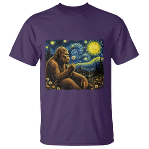 Bigfoot Blowing Dandelion Starry Night T Shirt Cryptid Mythical Creature National Park Monster Gift TS14 Purple Print Your Wear