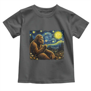 Bigfoot Blowing Dandelion Starry Night Toddler T Shirt Cryptid Mythical Creature National Park Monster Gift TS14 Dark Heather Print Your Wear