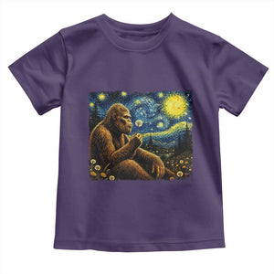 Bigfoot Blowing Dandelion Starry Night Toddler T Shirt Cryptid Mythical Creature National Park Monster Gift TS14 Purple Print Your Wear