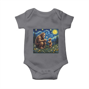 Bigfoot Blowing Dandelion Starry Night Baby Onesie Sasquatch Dad Fathers Day Father Son Matching TS14 Charcoal Print Your Wear