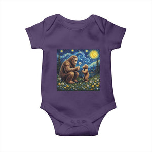 Bigfoot Blowing Dandelion Starry Night Baby Onesie Sasquatch Dad Fathers Day Father Son Matching TS14 Purple Print Your Wear