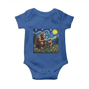 Bigfoot Blowing Dandelion Starry Night Baby Onesie Sasquatch Dad Fathers Day Father Son Matching TS14 Royal Blue Print Your Wear