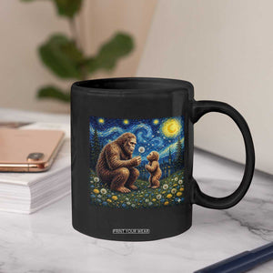 Bigfoot Blowing Dandelion Starry Night Coffee Mug Sasquatch Dad Fathers Day Father Son Matching TS14 Print Your Wear