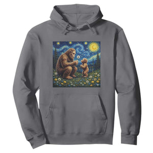 Bigfoot Blowing Dandelion Starry Night Hoodie Sasquatch Dad Fathers Day Father Son Matching TS14 Charcoal Print Your Wear