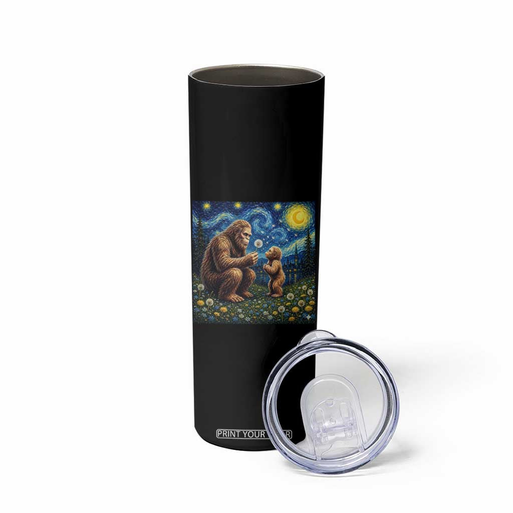 Bigfoot Blowing Dandelion Starry Night Skinny Tumbler Sasquatch Dad Fathers Day Father Son Matching TS14 Print Your Wear