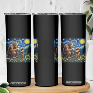 Bigfoot Blowing Dandelion Starry Night Skinny Tumbler Sasquatch Dad Fathers Day Father Son Matching TS14 Print Your Wear