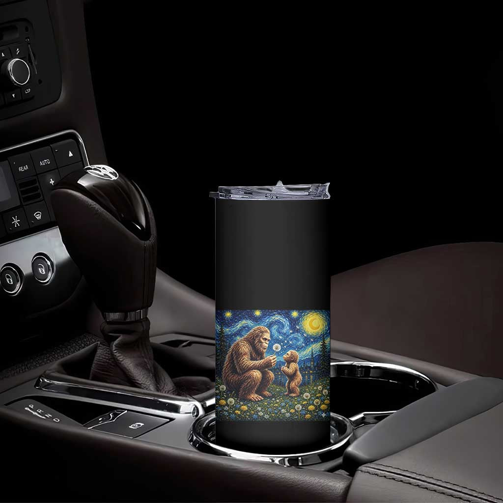 Bigfoot Blowing Dandelion Starry Night Skinny Tumbler Sasquatch Dad Fathers Day Father Son Matching TS14 Print Your Wear