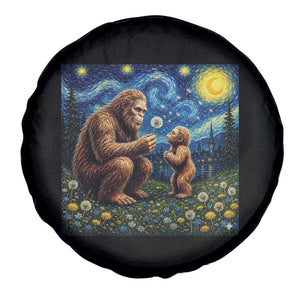 Bigfoot Blowing Dandelion Starry Night Spare Tire Cover Sasquatch Dad Fathers Day Father Son Matching TS14 Print Your Wear