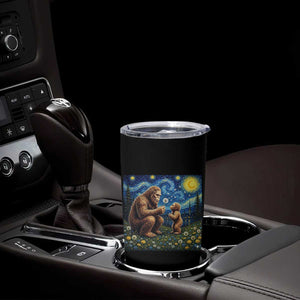 Bigfoot Blowing Dandelion Starry Night Tumbler Cup Sasquatch Dad Fathers Day Father Son Matching TS14 Print Your Wear
