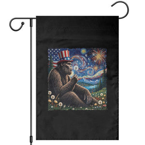 Bigfoot Blowing Dandelion Garden Flag Sasquatch Van Gogh Starry Night 4th of July TS14 Black Print Your Wear