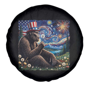 Bigfoot Blowing Dandelion Spare Tire Cover Sasquatch Van Gogh Starry Night 4th of July TS14 Print Your Wear