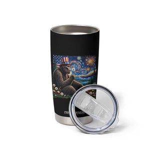 Bigfoot Blowing Dandelion Tumbler Cup Sasquatch Van Gogh Starry Night 4th of July TS14 Print Your Wear