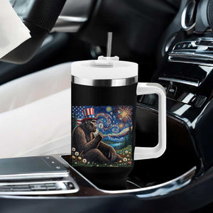 Bigfoot Blowing Dandelion Tumbler With Handle Sasquatch Van Gogh Starry Night 4th of July TS14 Print Your Wear
