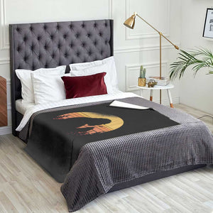 Bigfoot Blowing Dandelion Throw Blanket Retro Sunset Forest TS14 Print Your Wear