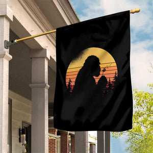 Bigfoot Blowing Dandelion Garden Flag Retro Sunset Forest TS14 Print Your Wear