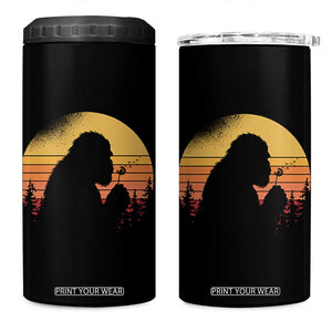 Bigfoot Blowing Dandelion 4 in 1 Can Cooler Tumbler Retro Sunset Forest TS14 One Size: 16 oz Black Print Your Wear