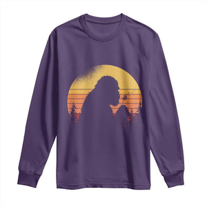 Bigfoot Blowing Dandelion Long Sleeve Shirt Retro Sunset Forest TS14 Purple Print Your Wear