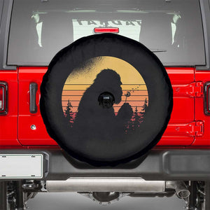 Bigfoot Blowing Dandelion Spare Tire Cover Retro Sunset Forest TS14 Black Print Your Wear