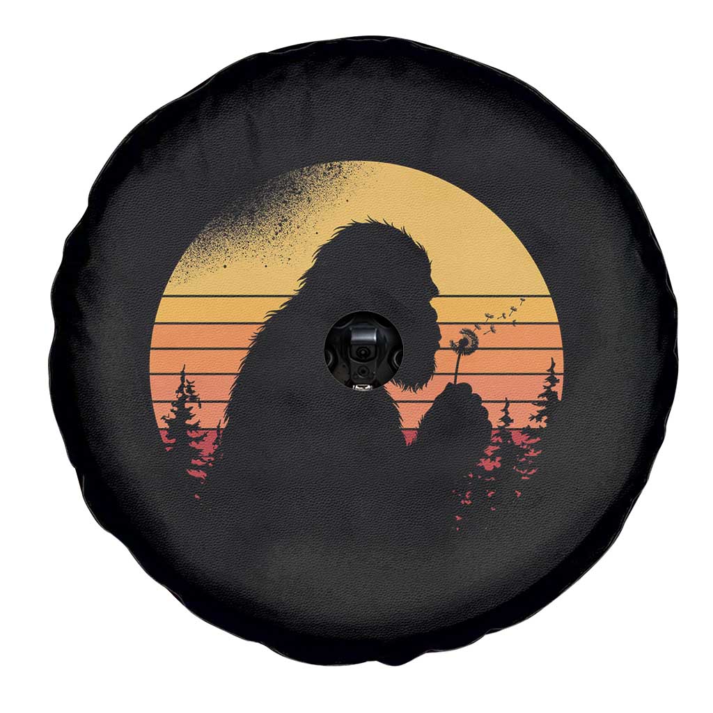 Bigfoot Blowing Dandelion Spare Tire Cover Retro Sunset Forest TS14 Print Your Wear