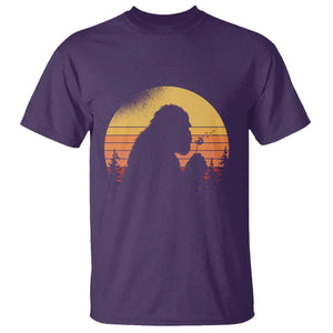 Bigfoot Blowing Dandelion T Shirt Retro Sunset Forest TS14 Purple Print Your Wear