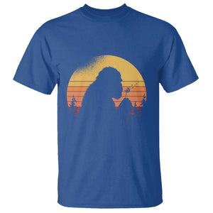 Bigfoot Blowing Dandelion T Shirt Retro Sunset Forest TS14 Royal Blue Print Your Wear