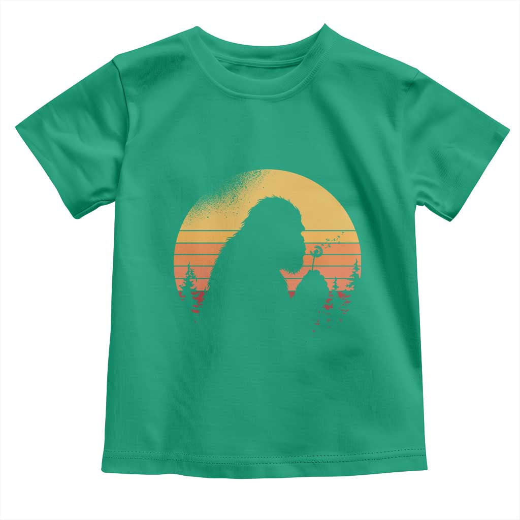 Bigfoot Blowing Dandelion Toddler T Shirt Retro Sunset Forest TS14 Irish Green Print Your Wear