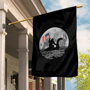 Bigfoot Loch Ness Monster 4th of July Garden Flag Funny Cryptid Moon Night