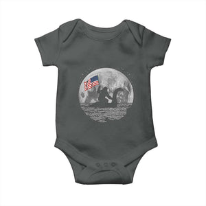 Bigfoot Loch Ness Monster 4th of July Baby Onesie Funny Cryptid Moon Night