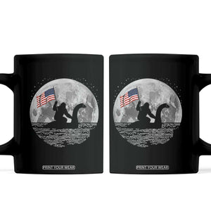 Bigfoot Loch Ness Monster 4th of July Coffee Mug Funny Cryptid Moon Night