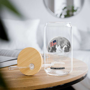 Bigfoot Loch Ness Monster 4th of July Glass Can Funny Cryptid Moon Night