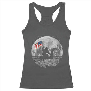 Bigfoot Loch Ness Monster 4th of July Racerback Tank Top Funny Cryptid Moon Night