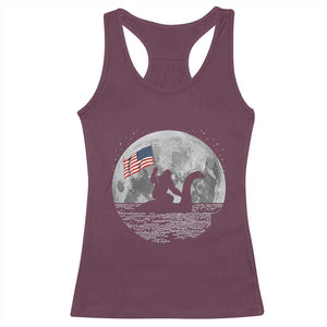Bigfoot Loch Ness Monster 4th of July Racerback Tank Top Funny Cryptid Moon Night