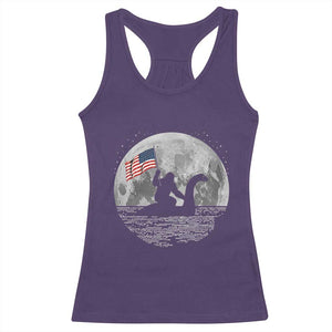 Bigfoot Loch Ness Monster 4th of July Racerback Tank Top Funny Cryptid Moon Night